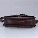 BALLY Shoulder Bag Leather Wine Red Auth ti2361-5