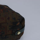 BALLY Hand Bag Canvas Green Brown Auth ti2363-15