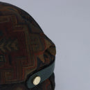 BALLY Hand Bag Canvas Green Brown Auth ti2363-9