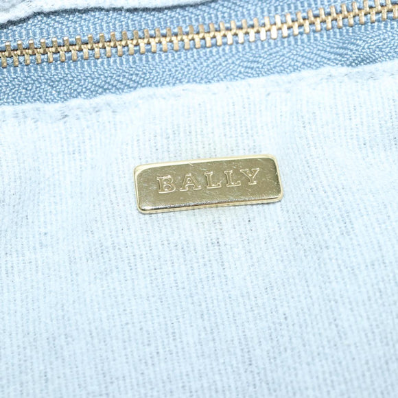 BALLY Hand Bag Canvas Green Brown Auth ti2363