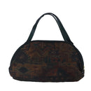 BALLY Hand Bag Canvas Green Brown Auth ti2363-2