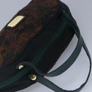 BALLY Hand Bag Canvas Green Brown Auth ti2363-6