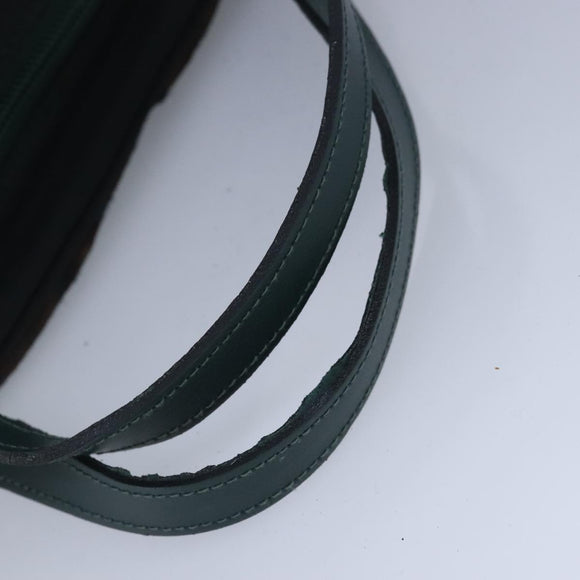 BALLY Hand Bag Canvas Green Brown Auth ti2363