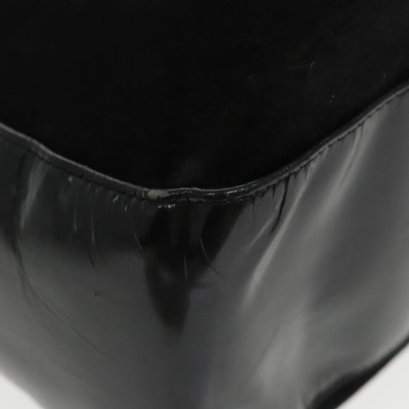 BALLY Shoulder Bag Suede Leather Black Silver Auth ti2365