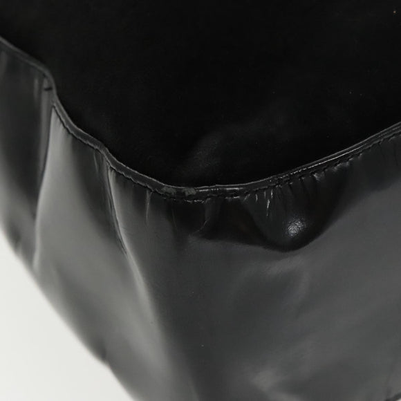 BALLY Shoulder Bag Suede Leather Black Silver Auth ti2365