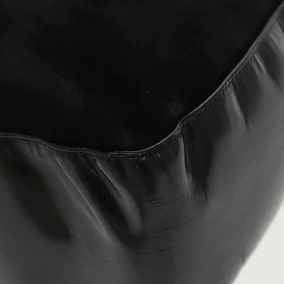 BALLY Shoulder Bag Suede Leather Black Silver Auth ti2365