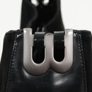 BALLY Shoulder Bag Suede Leather Black Silver Auth ti2365-17