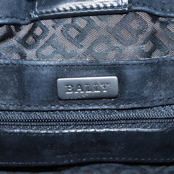 BALLY Shoulder Bag Suede Leather Black Silver Auth ti2365
