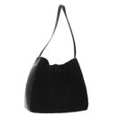 BALLY Shoulder Bag Suede Leather Black Silver Auth ti2365-1