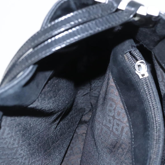 BALLY Shoulder Bag Suede Leather Black Silver Auth ti2365