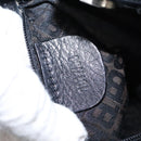 BALLY Shoulder Bag Suede Leather Black Silver Auth ti2365-12