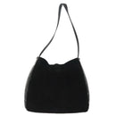BALLY Shoulder Bag Suede Leather Black Silver Auth ti2365-13