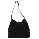 BALLY Shoulder Bag Suede Leather Black Silver Auth ti2365-2