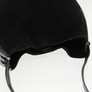 BALLY Shoulder Bag Suede Leather Black Silver Auth ti2365-6