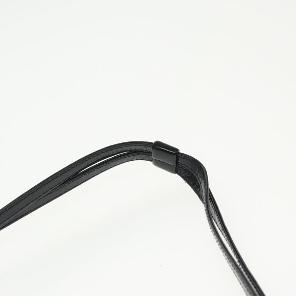 BALLY Shoulder Bag Suede Leather Black Silver Auth ti2365