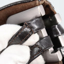 BALLY Shoulder Bag Suede Leather Brown Black Auth ti2366-10