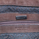 BALLY Shoulder Bag Suede Leather Brown Black Auth ti2366-17
