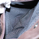 BALLY Shoulder Bag Suede Leather Brown Black Auth ti2366-21