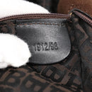 BALLY Shoulder Bag Suede Leather Brown Black Auth ti2366-12