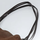 BALLY Shoulder Bag Suede Leather Brown Black Auth ti2366-8