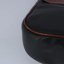 BALLY Shoulder Bag Leather Black Brown Auth ti2367-16