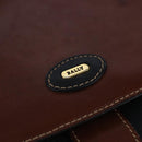 BALLY Shoulder Bag Leather Black Brown Auth ti2367-17
