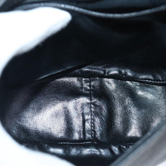 BALLY Shoulder Bag Leather Black Brown Auth ti2367