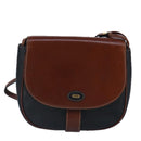 BALLY Shoulder Bag Leather Black Brown Auth ti2367-13