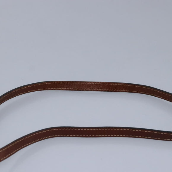 BALLY Shoulder Bag Leather Black Brown Auth ti2367