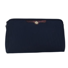 Christian Dior Trotter Canvas Clutch Bag Canvas Navy Auth ti2368