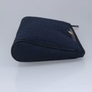 Christian Dior Trotter Canvas Clutch Bag Canvas Navy Auth ti2368-4