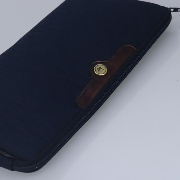 Christian Dior Trotter Canvas Clutch Bag Canvas Navy Auth ti2368