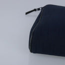 Christian Dior Trotter Canvas Clutch Bag Canvas Navy Auth ti2368-7