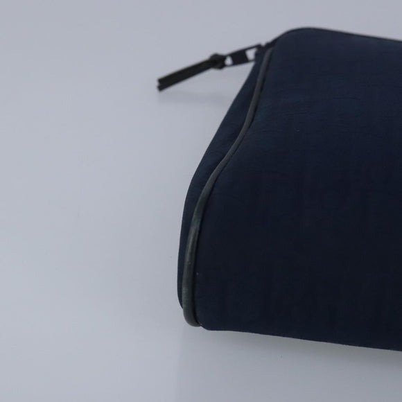 Christian Dior Trotter Canvas Clutch Bag Canvas Navy Auth ti2368