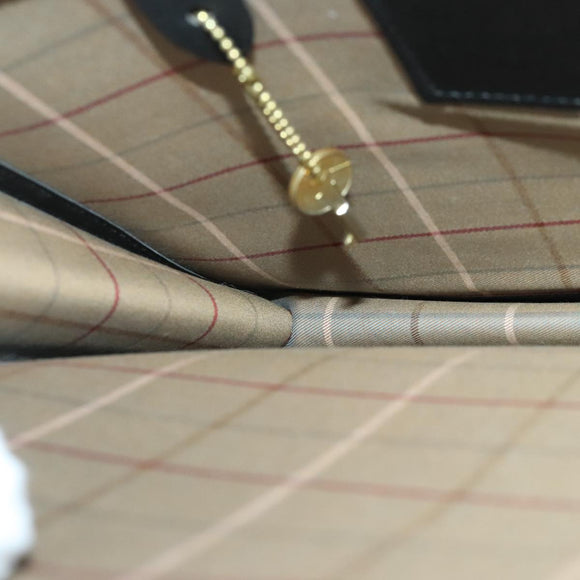 Burberrys Business Bag Leather Black Gold Auth ti2373