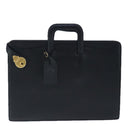 Burberrys Business Bag Leather Black Gold Auth ti2373-13