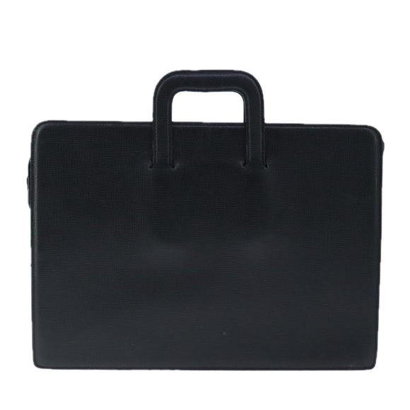 Burberrys Business Bag Leather Black Gold Auth ti2373