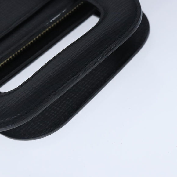 Burberrys Business Bag Leather Black Gold Auth ti2373