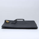 Burberrys Business Bag Leather Black Gold Auth ti2373-5