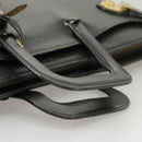 Burberrys Business Bag Leather Black Gold Auth ti2374-8
