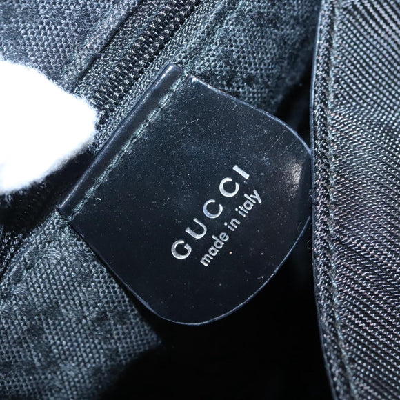 GUCCI Bamboo Hand Bag Nylon 2way Black Silver 001 2058 1577 5 Auth ti2381