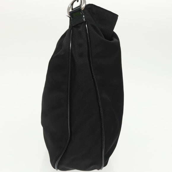 GUCCI Bamboo Hand Bag Nylon 2way Black Silver 001 2058 1577 5 Auth ti2381