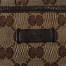 GUCCI GG Canvas Shoulder Bag Beige Dark Brown Silver 122793 Auth ti2385-17