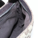 GUCCI GG Canvas Shoulder Bag Beige Dark Brown Silver 122793 Auth ti2385-19