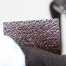 GUCCI GG Canvas Shoulder Bag Beige Dark Brown Silver 122793 Auth ti2385-12