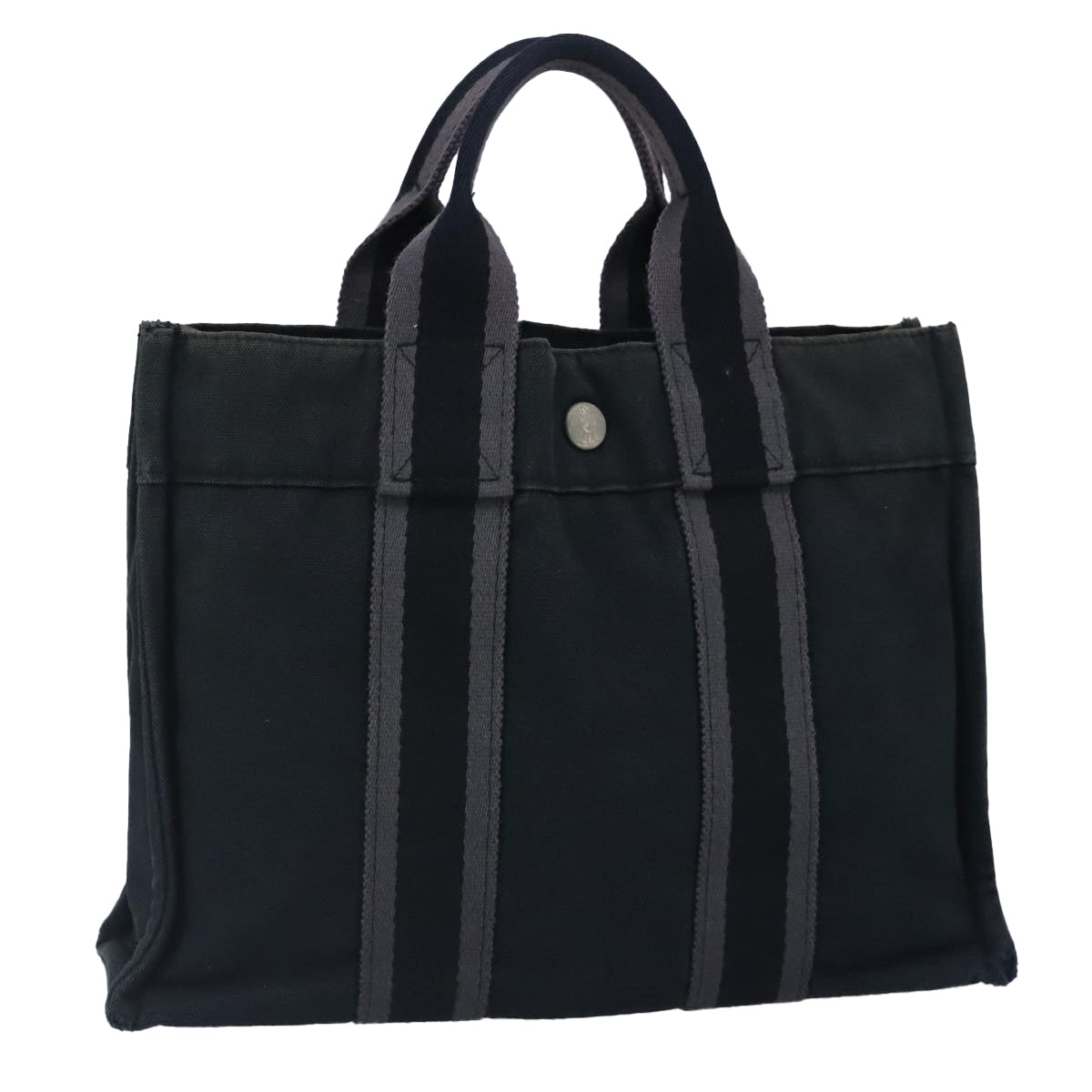 HERMES Fourre Tout PM Tote Bag Canvas Black Auth ti2394