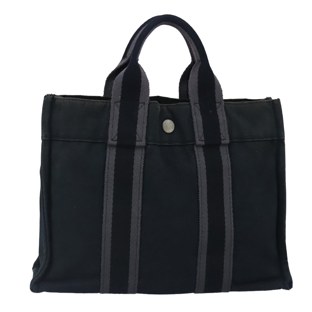 HERMES Fourre Tout PM Tote Bag Canvas Black Auth ti2394 - 0