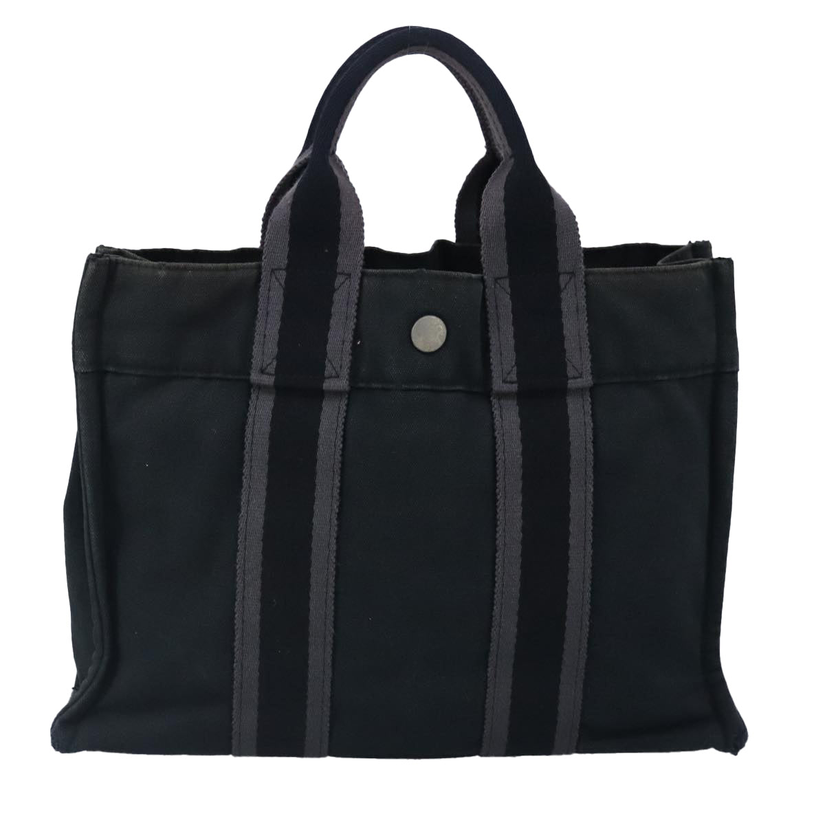 HERMES Fourre Tout PM Tote Bag Canvas Black Auth ti2394