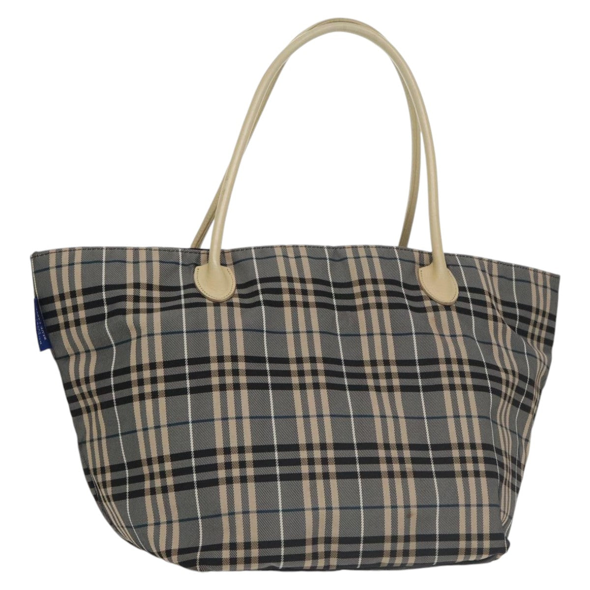 BURBERRY Nova Check Tote Bag Nylon Gray Blue Auth ti2400