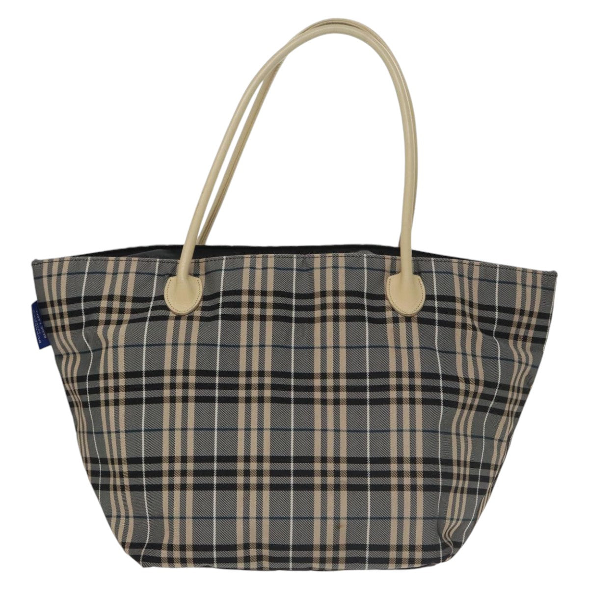 BURBERRY Nova Check Tote Bag Nylon Gray Blue Auth ti2400 - 0